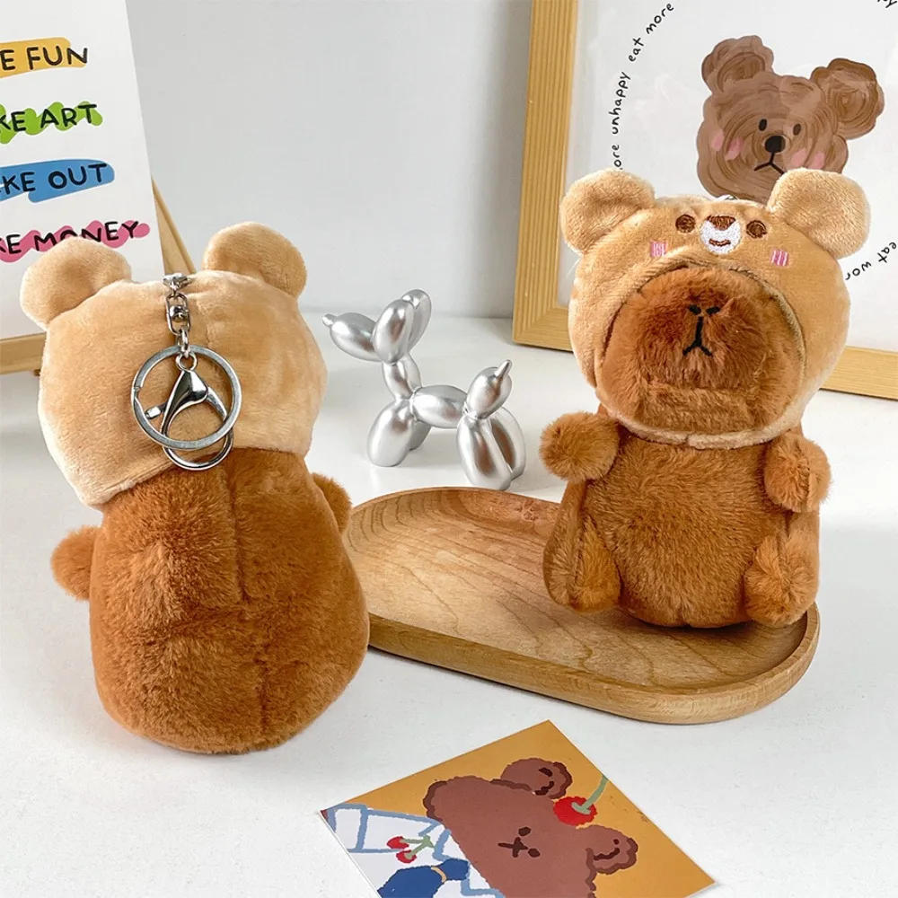 Chapéu de urso marrom capivara para crianças e adultos brinquedo de pelúcia bichos de pelúcia fofos cobertura de cabeça de boneca macia urso marrom, acessórios