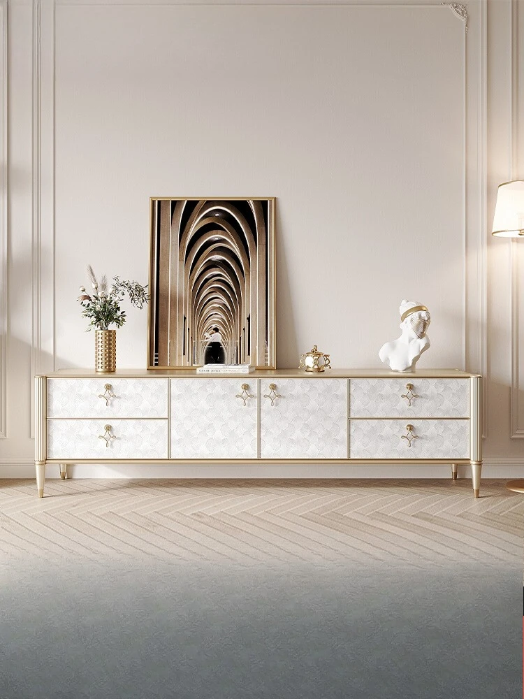 

solid wood TV cabinet shell TV cabinet floor-to-ceiling integrated living room home high-end light luxury simple drawer cabinet