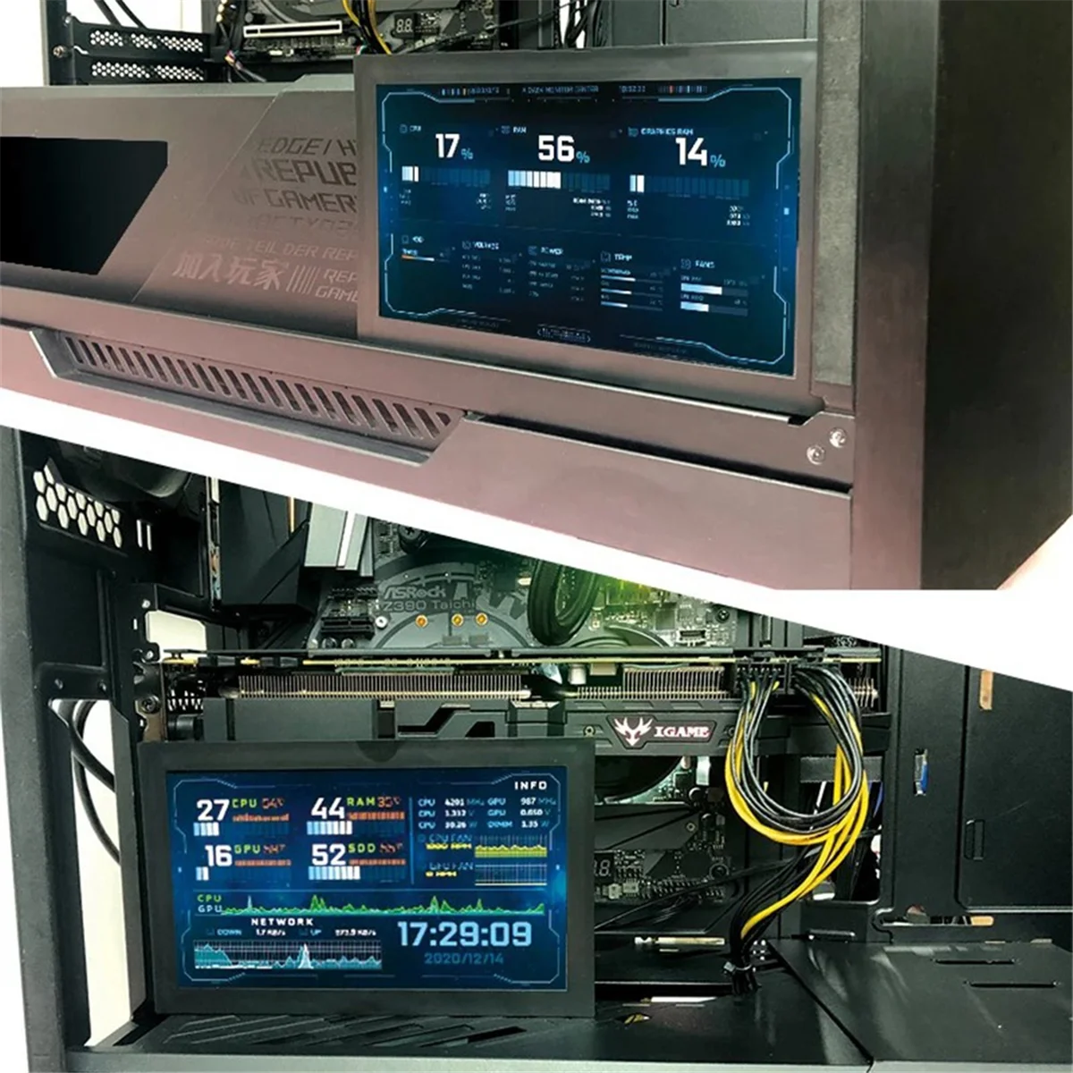 2025+ 7 pollici 1024X600 IPS Schermo LCD Temperatura CPU GPU SSD Monitoraggio Display secondario Monitor per AIDA64