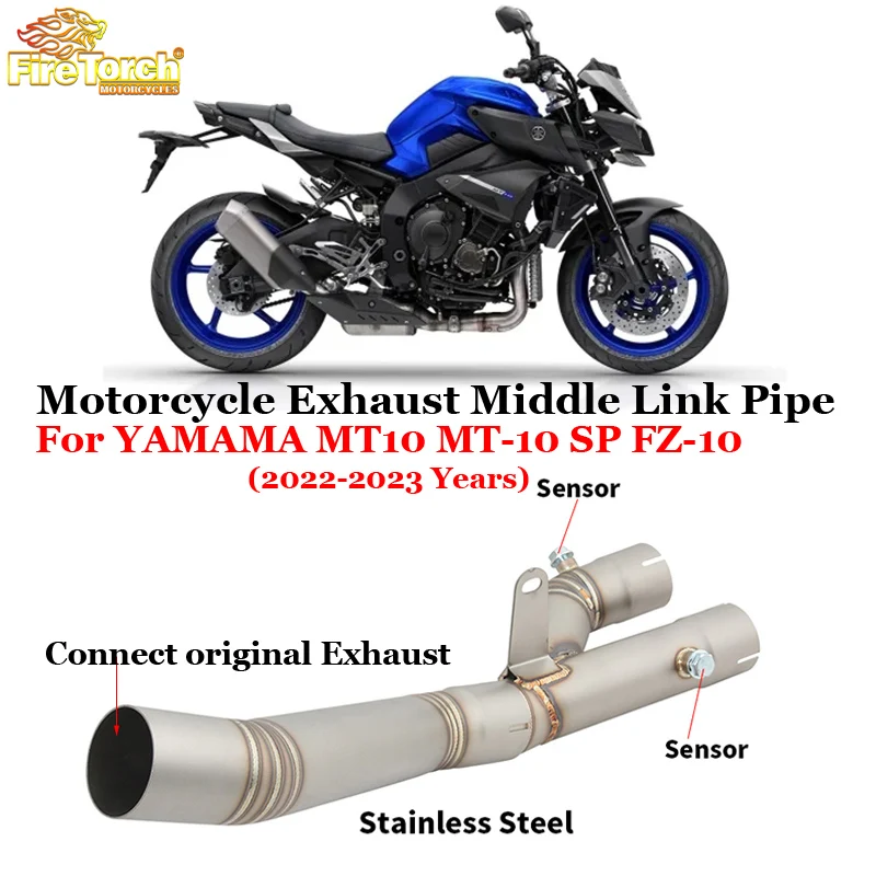 Slip On For YAMAMA MT10 MT-10 FZ10 MT10 SP 2022 2023 Motorcycle Exhaust Escape Modify Middle Link Pipe Connect Original Muffler