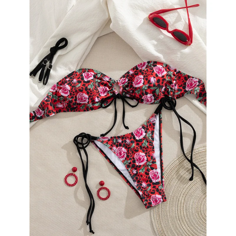 جديد قابل للتعديل رقيقة حزام عارية الذراعين شاطئ المرأة حفلة الصيف الشاطئ أزياء أنيقة السيدات بيكيني #3