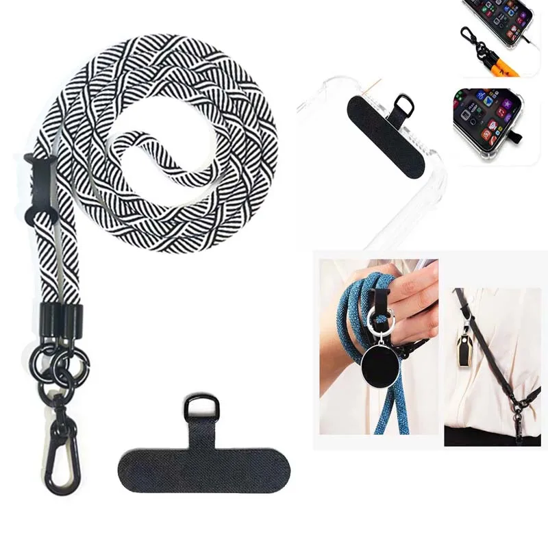 

Mobile Phone Lanyard Neckband Crossbody Strap Key Hang Buckle Hook Clip Climb Rope Removable Braided String for iPhone Samsung