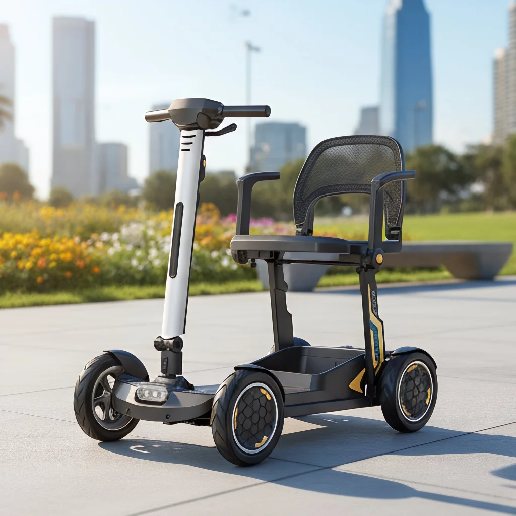 Baichen Hot Sale Folding Compact Wholesale Seniors Outdoor Travel 4 Wheels Electric Mobility Scooter For Adults