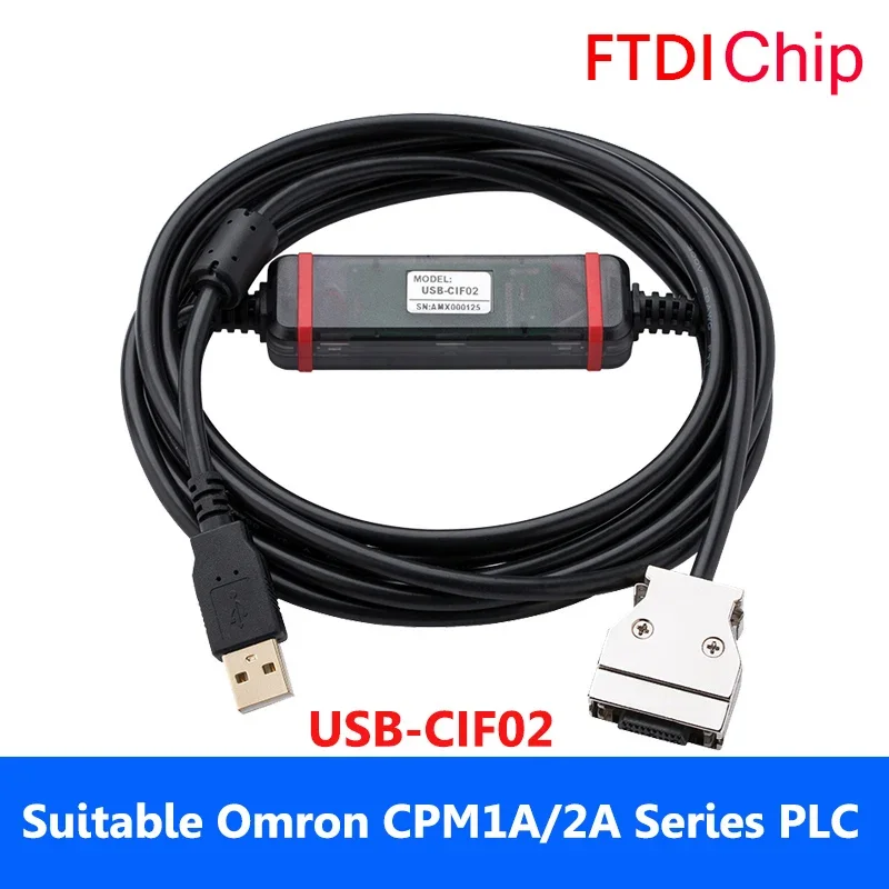 Cable de programación Chapado en USB-CIF02 Gpld, adecuado para comunicación PLC Omron, CPM1, CPM1A/2A, CQM1, C200HS, C200HX/HG/HE