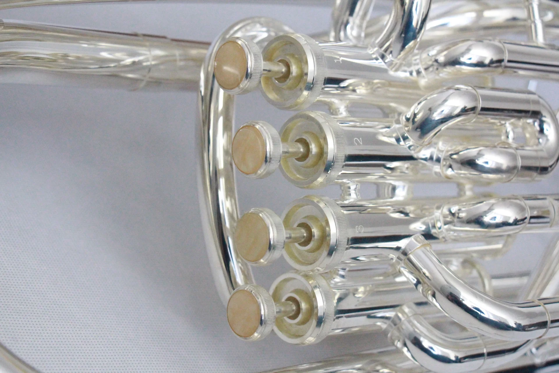 Instrument d'euphonium en argent chinois, instruments en laiton plaqué argent, 4 vannes, œuvres d'art de haute qualité