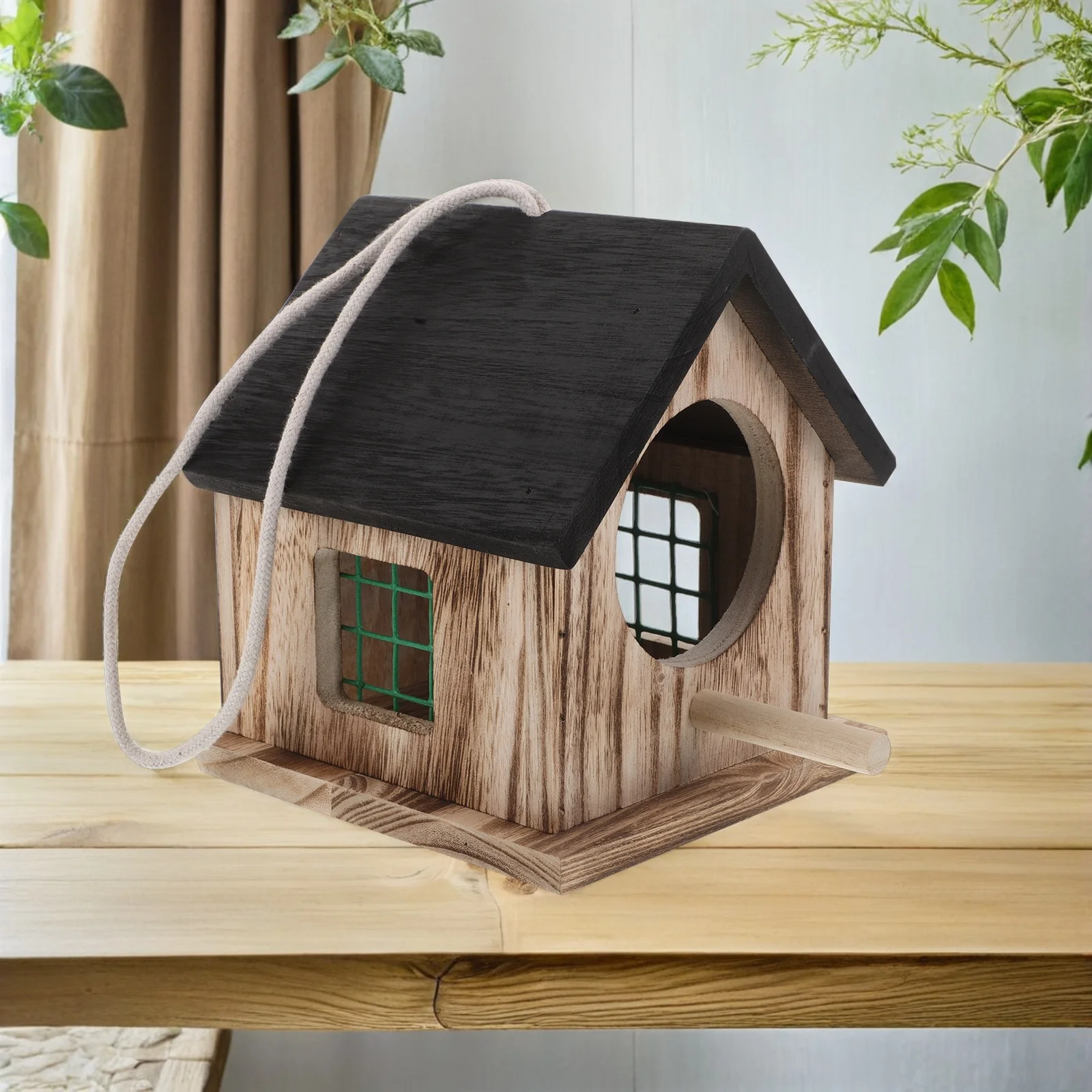 

Outdoor Wooden Bird Breeding Box Rainproof Hanging Nesting House for Parakeets Parrots Lovebirds Large Nest for Mating Hatch