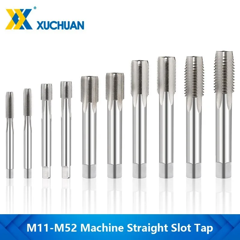 M11-M52 Torneira De Rosca HSS 6542 Machine Plug Tap Mão Direita Slot Reto Metric Thread Tap Ferramentas Manuais