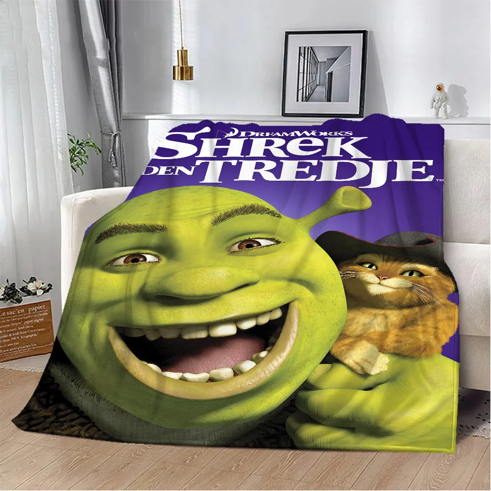 Shreks Anime Blanket King Size Thick Blankets for Winter Knitted Plaid Beach Towel Home Interior Microfiber Bedding Bed Throw