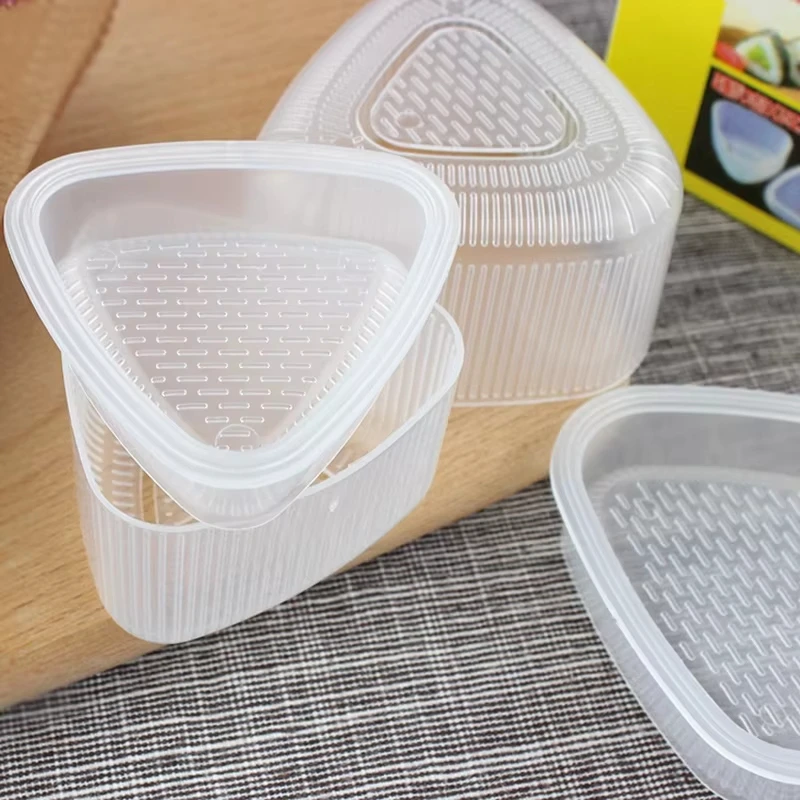 2pcs M/L Sushi Onigiri Mould Transparent Triangle Mould Food Press Machine Bento Rice Vegetable Roll Mould Kitchen Tools
