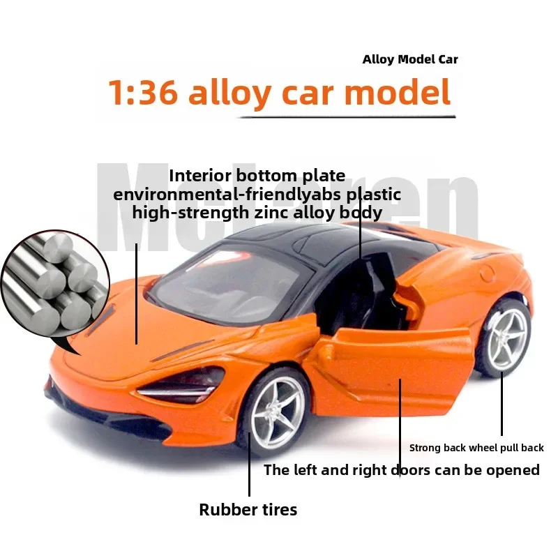 Sportwagen Simulation Legierung Auto zurückziehen Tür Kinderspielzeugauto Kuchen Ornament