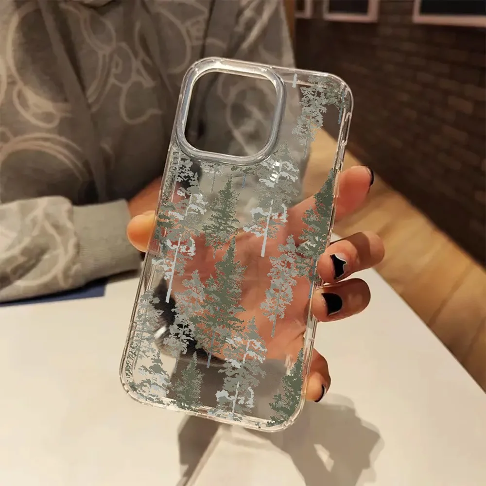 

Christmas Fir Tree Aesthetic Clear Phone Case for iPhone 17 16 11 15 14 13 12 Pro Max XR XS 7 8 Plus 16 Transparent Bumper Cover