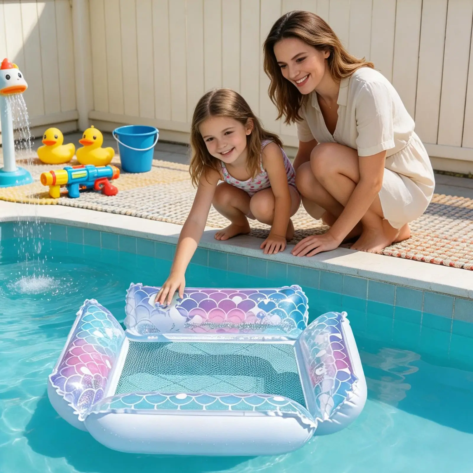 Pool Float For Adults Four-Tube Mesh Breathable Raft Adults Inflatable Swim Pool Lounger For Backyard Lake Poolside River Men