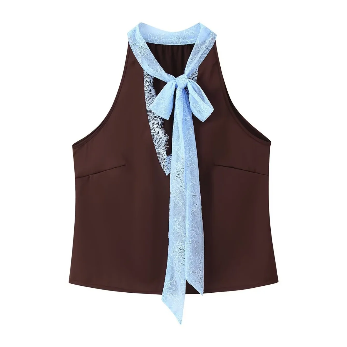 Donna Primavera Estate Nuovo set di gonne con giunture ricamate in pizzo sexy o gilet con lacci elegante con scollo a V femminile o mezza gonna da donna