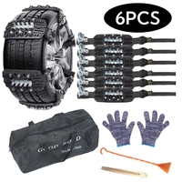 6PCS Car Snow Chain Off Road Motorcycle Anti-slip Car Snow Chains Tyre Winter Roadway Safety Atv Truck Tire Chain Anti-skid