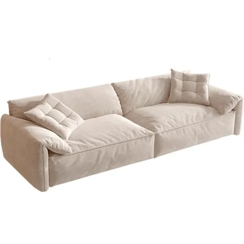 

Italian cream wind elephant ears three-proof leave-in technology velvet fabric sofa lazy living room combination lazy sofa
