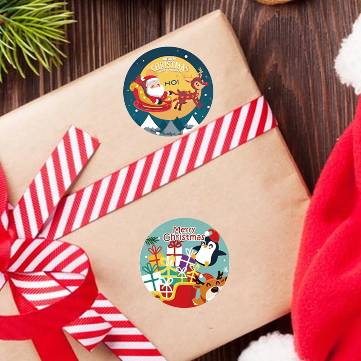 500Pcs buon natale adesivi Cristmas Xmas Party Seal etichette adesivi per regali fai da te confezione da forno busta cancelleria Decor