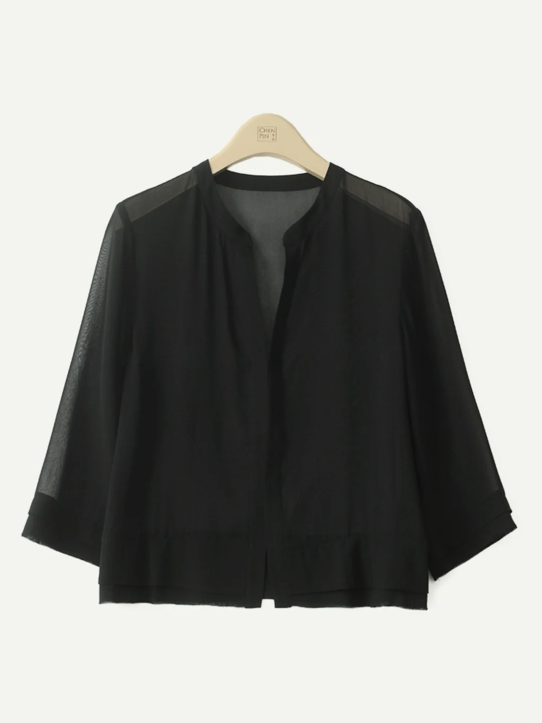 

Шелковый кардиган женский летний новый, дышащий, с V-образным вырезом, прямого кроя, для кондиционированных помещений