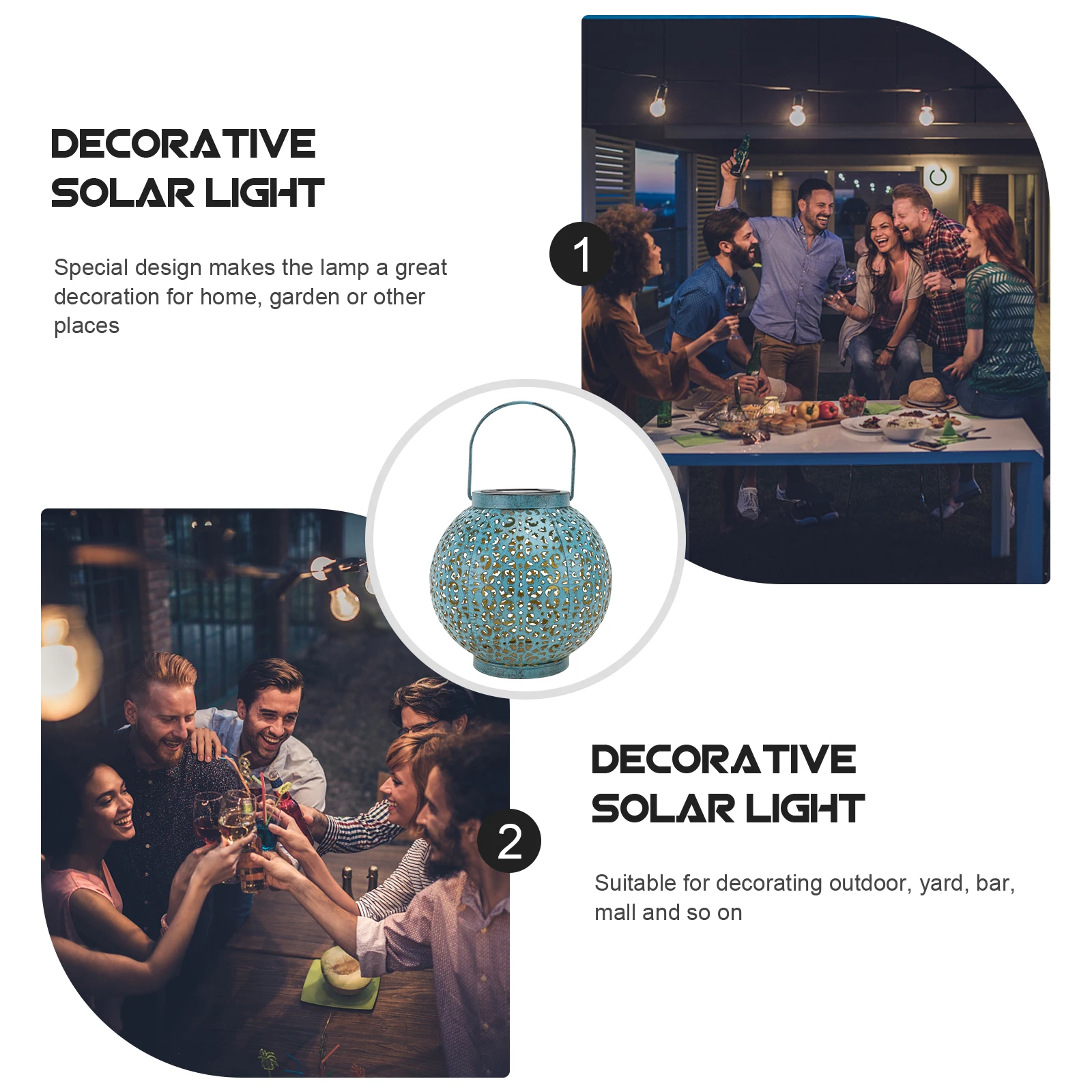

Hanging Lamp Durable Garden Decor Outdoor Yard Bar Mall Solar Energy Wiring Free Ideal Atmosphere Lights Solar
