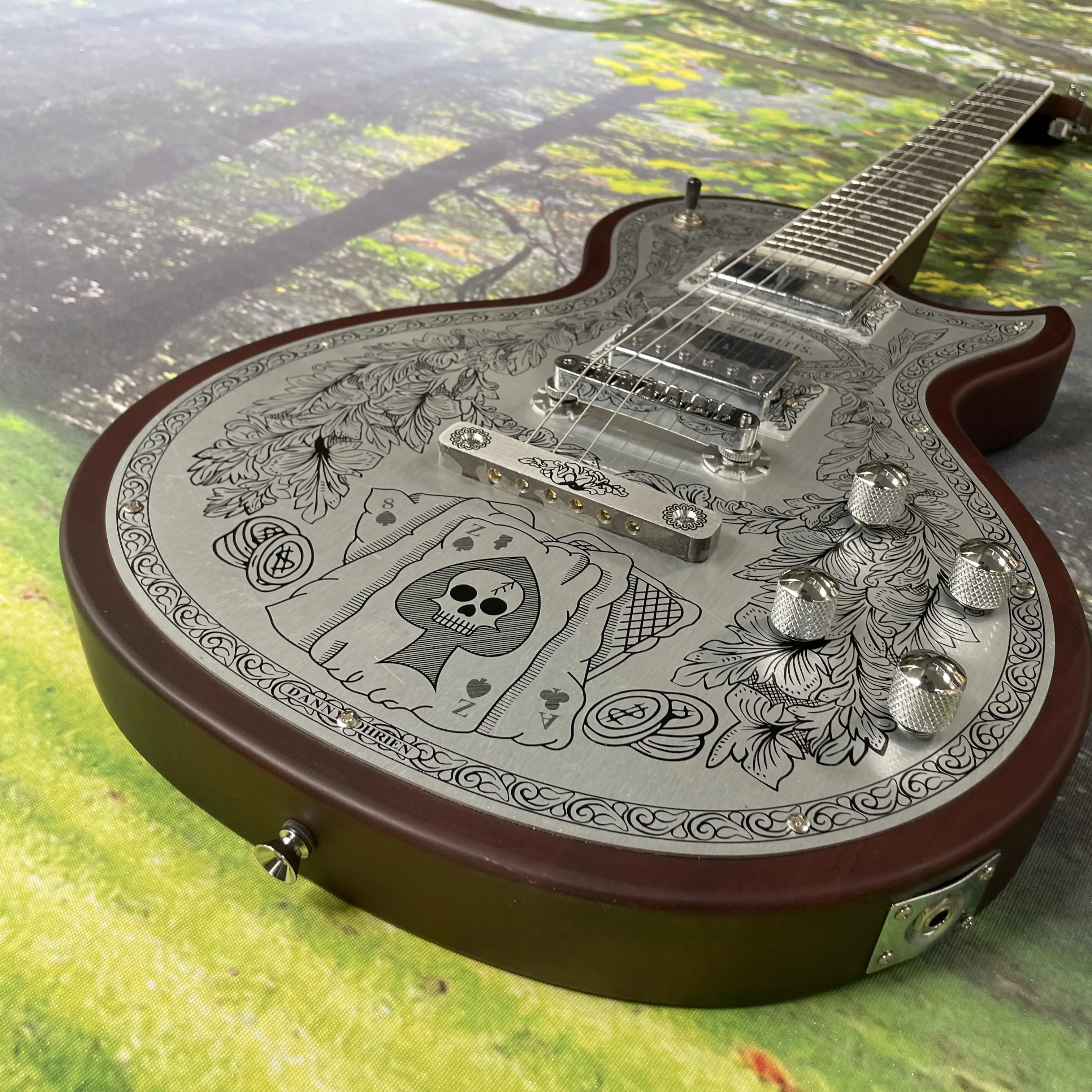 Zemaitis Casimere Металлическая атласная гитара Алюминиевая пластина Палисандр Накладка на гриф Хромированная фурнитура