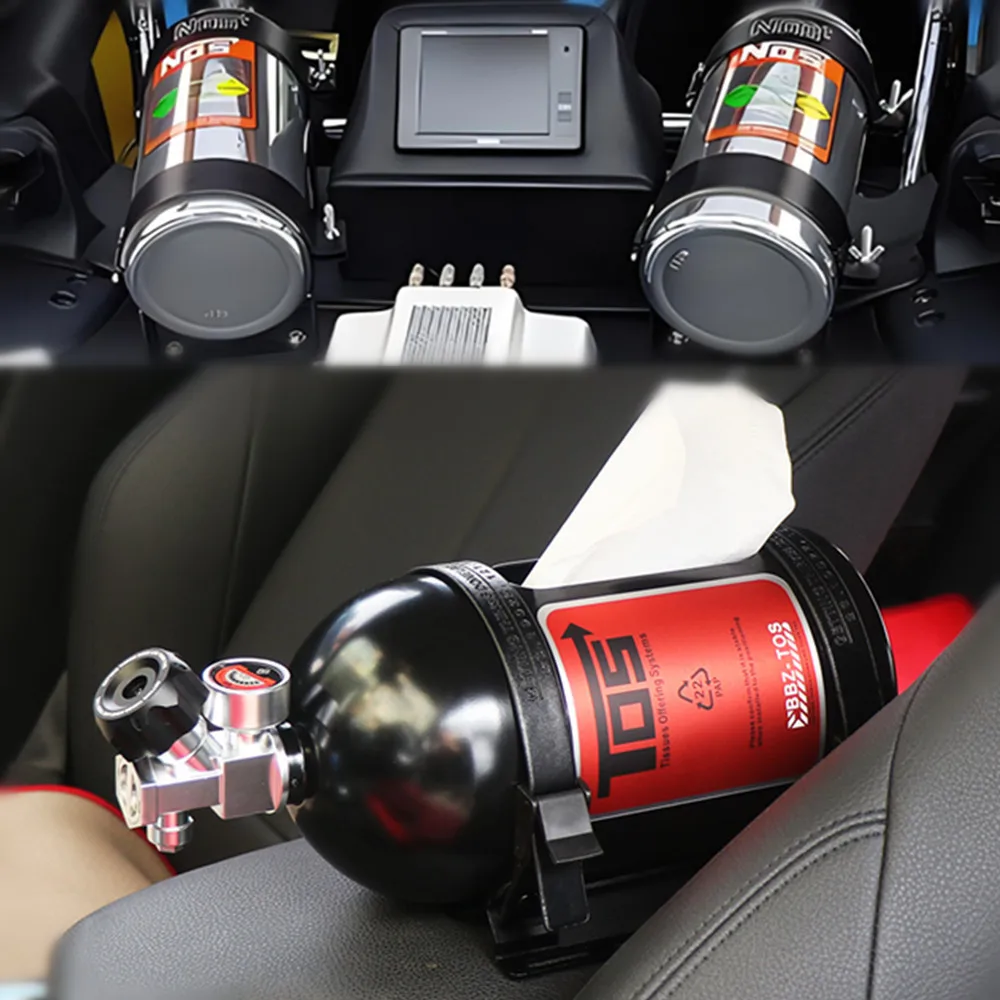 Car Interior NOS Nitrogen Bottle Tissue Cartridge Car Decoration Ornament Paper Towel Storage