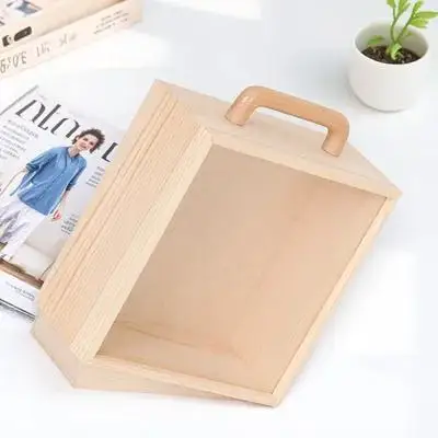 Wooden Gift Box Clear Lid Display Organizer Storage Box for Jewelry Trinkets Keepsake Rustic Storage Case Gift Display Case