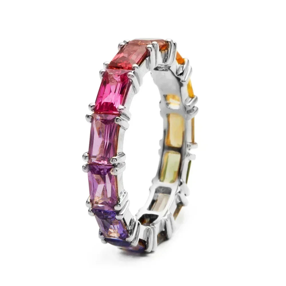 Rainbow Color Women's Band Ring Stylish Simple Fashion Daily Wearable Dance Party Accessory Girl's Jewelry Drop Ship