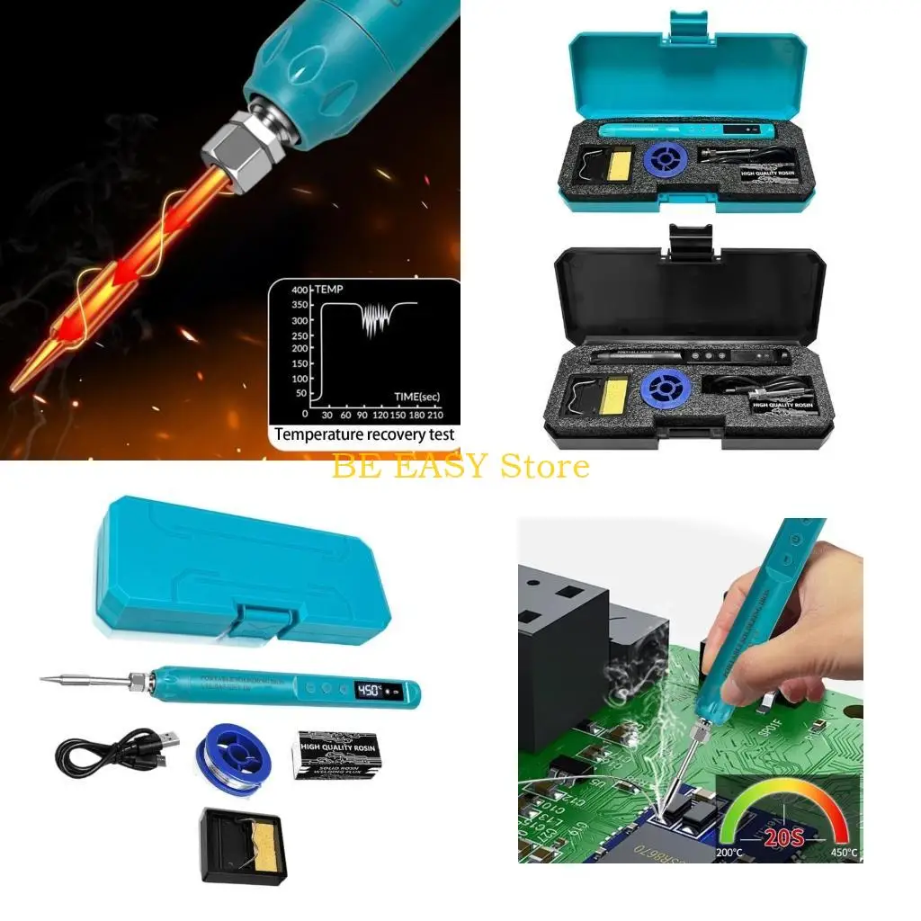 

E28F Electric Soldering Iron USB Adjustable Constant Temperature 200-450℃ Fast Heat Portable Soldering Iron Station