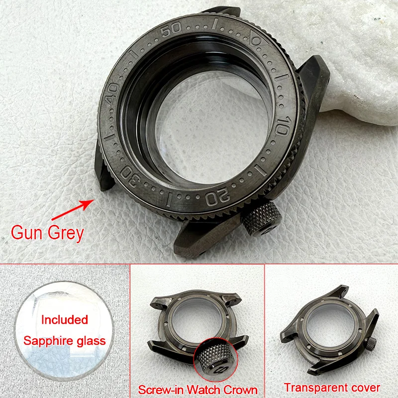 Mod SPB185 SPB187 Watch Case Fits 7S26 4R NH34 NH35 NH36 Movement Transparent Bottom Cover Men Diving Replace Watch Cases Custom