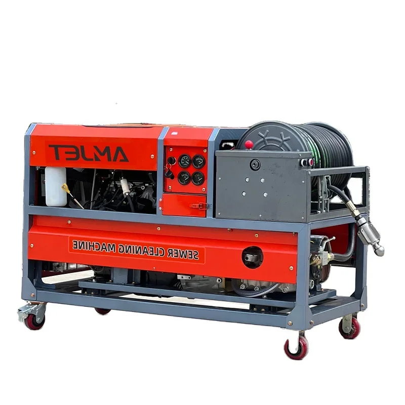 Sewer Cleaning Machine Gasoline Engine Sewer Injector Cleaning Machine 110hp-200bar-160lpm