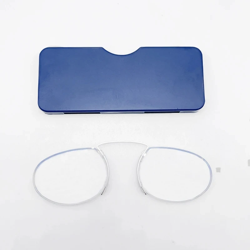 2024 Titanium Mini Reading Glasses Clip Nose Round Optical Glasses With Box Wallet Portable Prescription Eyewear Degree 1 To 3