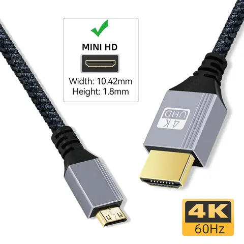 2m 3m 5m 4K 60Hz HDMI 호환 미니 HDMI 호환 오디오 비디오 케이블 1080p 태블릿 캠코더 SLR 카메라 디스플레이 케이블