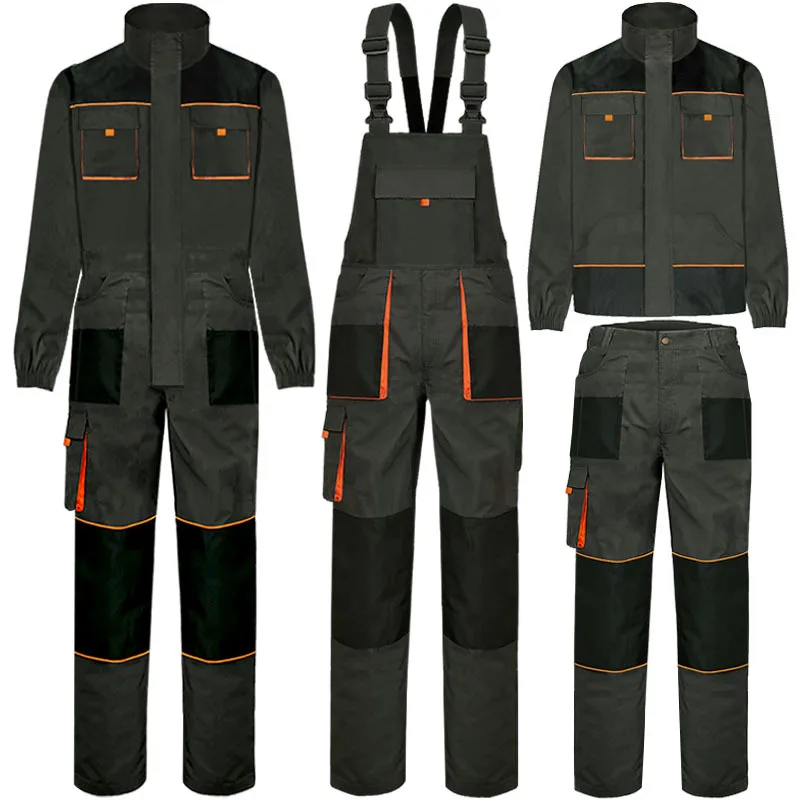 Multi-pocket pocket work clothes set, wear-resistant maintenance, car labor insurance one-piece work clothes