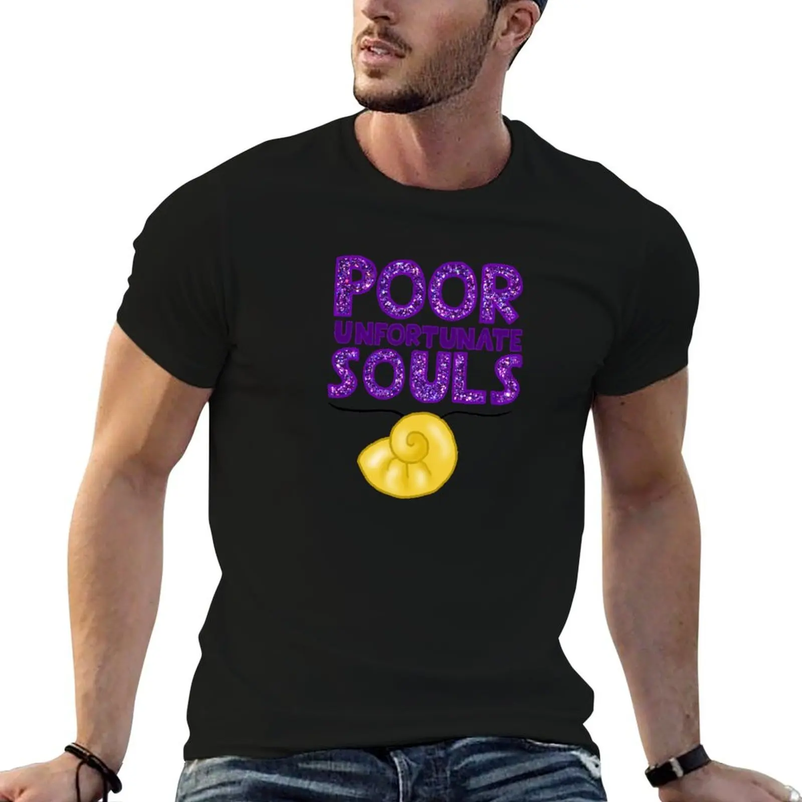 Poor Unfortunate Souls (glitter) T-Shirt plain anime clothes mens big and tall t shirts