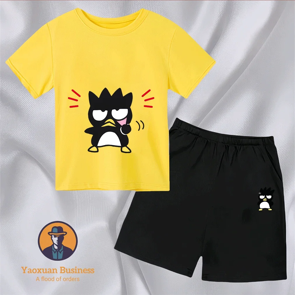 Kids Boys Girls Hot Sale 2-14Y BADBADTZ-MARU Cotton T Shirt Set Cartoon Print Summer Fashion