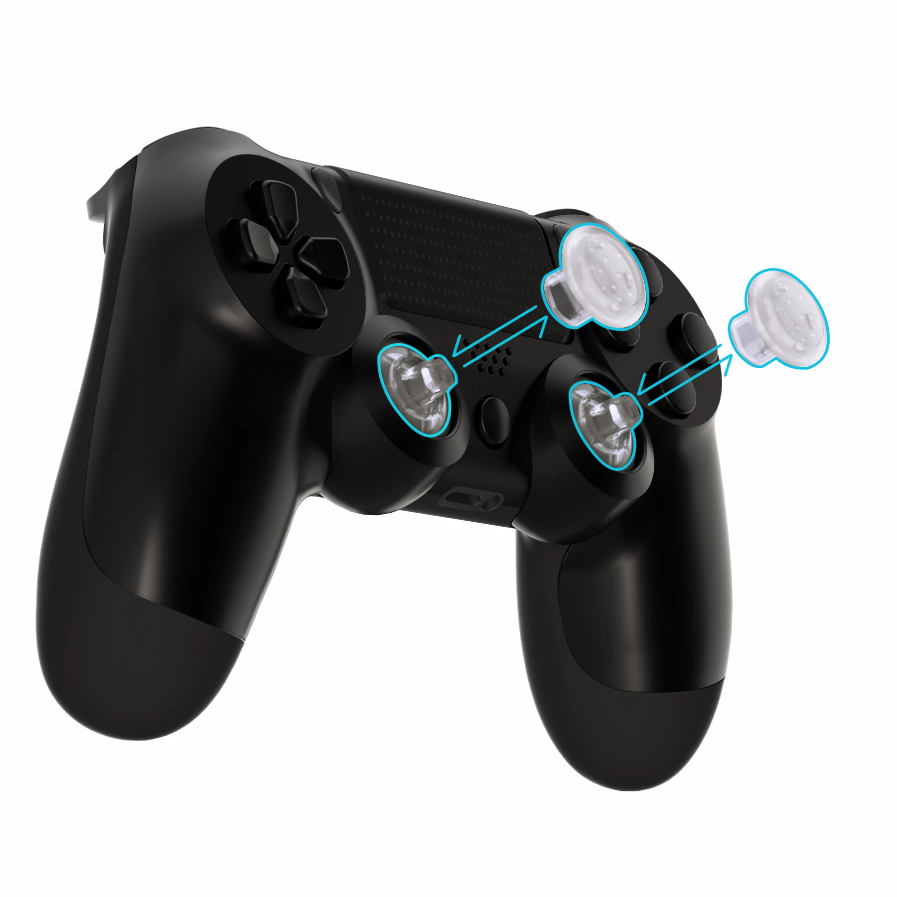 Thumbstick Transparan Dapat Dipertukarkan dengan 3 Joystick Yang Dapat Disesuaikan untuk Pengontrol PS5, untuk PS4 Semua Model Pengontrol
