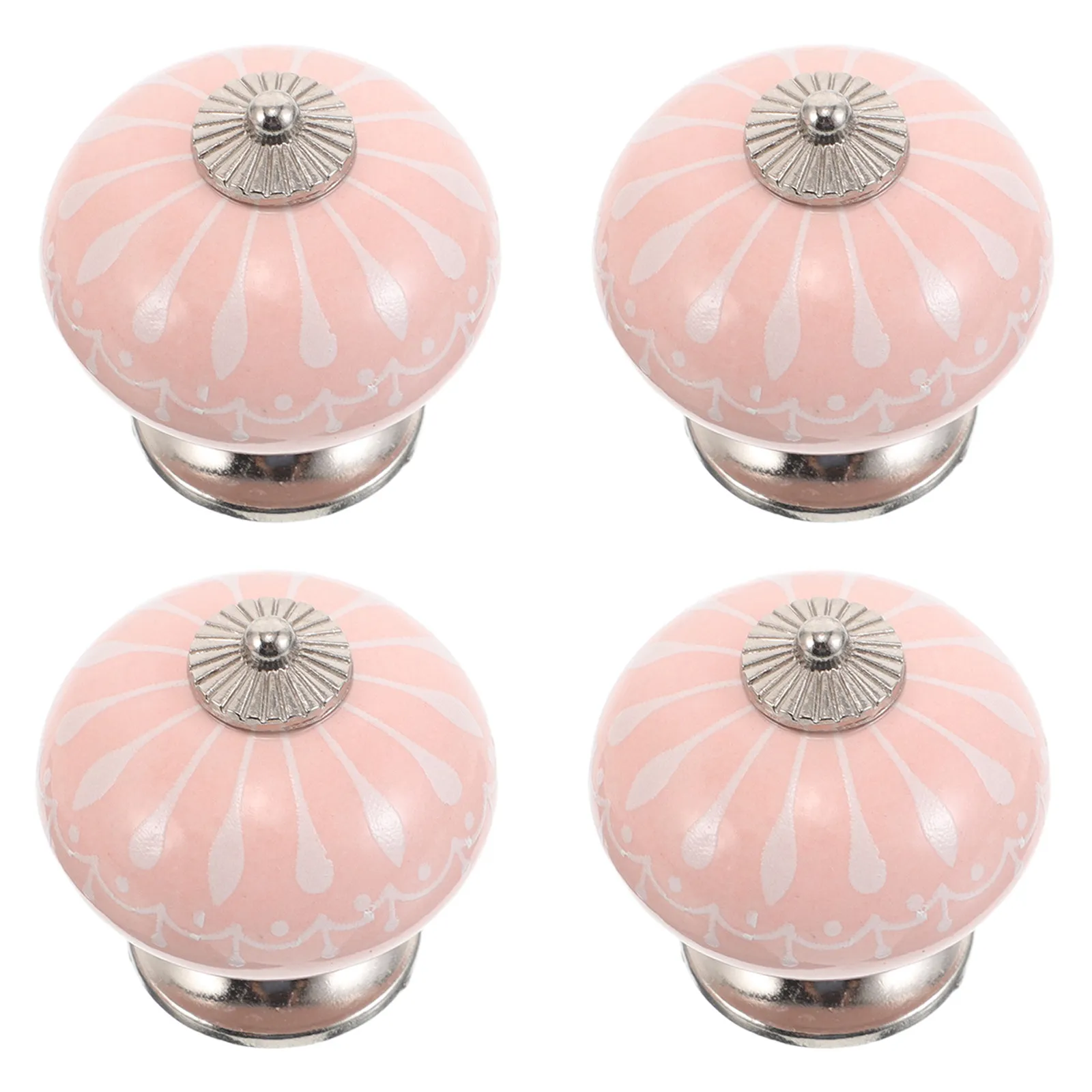 4Pcs Ceramic Cabinet Knobs Hand-Painted Round Drawer Pulls for Kitchen Bathroom Bedroom Dresser Wardrobe Chinese Style Retro
