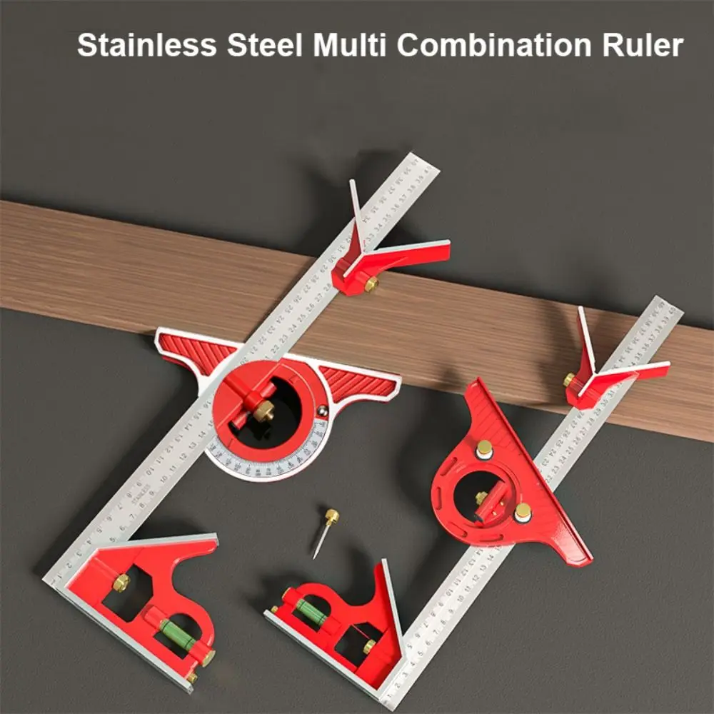 400/600mm Square Angle Ruler Adjustable Accurate Multi Combination Ruler Stainless Steel Sturdy Angle Protractor Tools Set