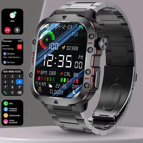 G.L Wear nuevo reloj inteligente militar para hombres deportes al aire libre rastreador de ejercicios Monitor de salud 2,19 pulgadas Bluetooth Talk reloj inteligente