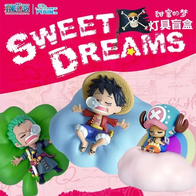 Ein Stück Blind Box Serie Nachtlicht Ruffy Zoro Nami Sanji Chopper Anime Figuren süßen Traum führte Mystery Box Spielzeug Ornament Geschenk