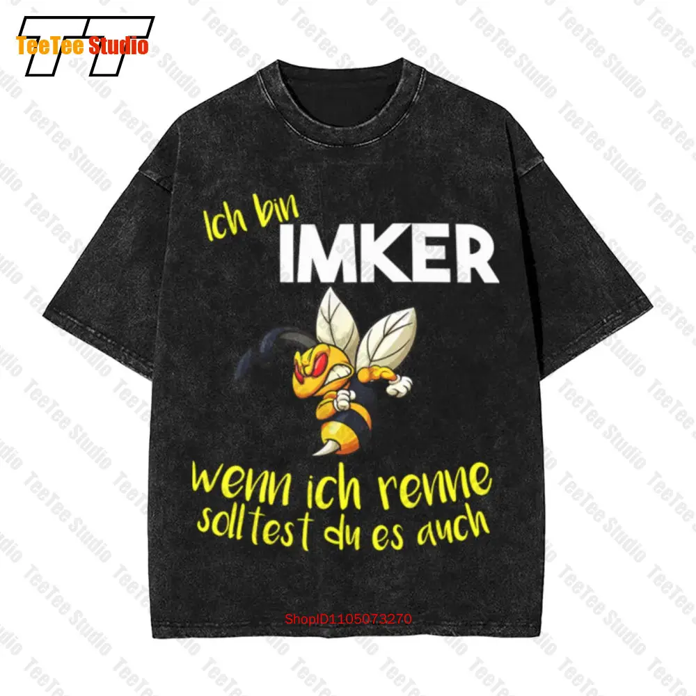 

Bee Ich Bin Imker Wenn Ich Renne Solltest Du Es Auch Vintage Oversized T-Shirt DDZN