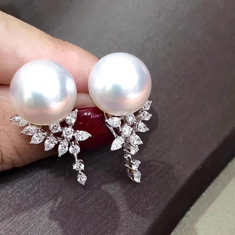 CAOSHI Elegant Imitation Pearl Women Drop Earrings Silver Color Brilliant Cubic Zirconia Wedding Accessories Party Chic Jewelry