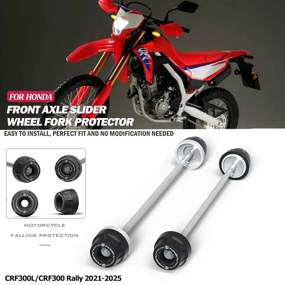 fit For HONDA CRF300L CRF300L Rally 2021-2025 Front Rear wheel Protection Spindle Crash axle crash Protector anti-fall guard