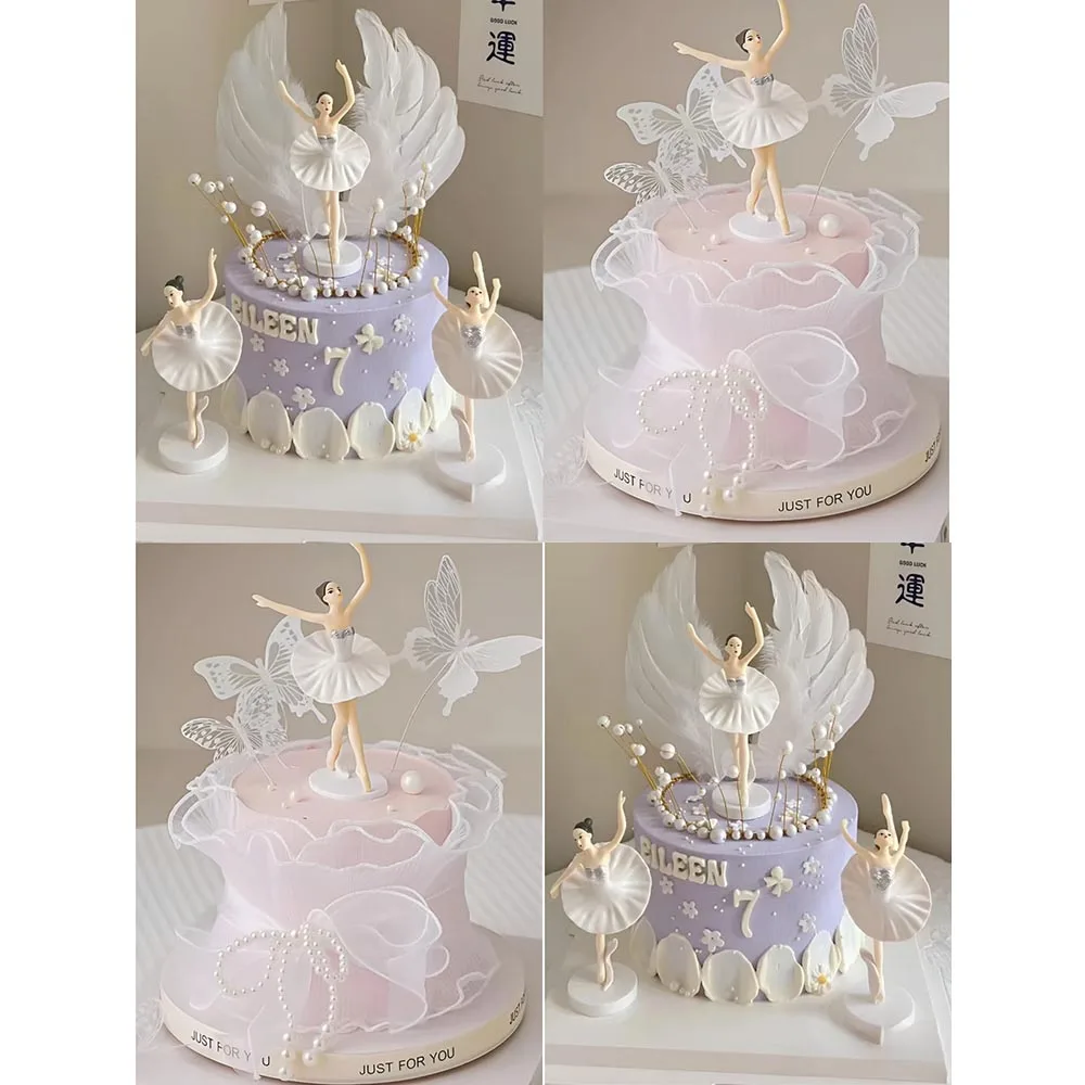 Tanzende Mädchen Kuchen Dekorationen Ballerina Figur Kuchen Topper Für Mädchen Ballett Thema Geburtstag Party Dekore Kuchen Ornament – Detail 5