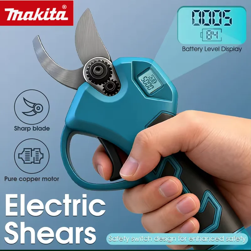 Makita 18V 6.0Ah BL1860 Lithium Battery Brushless Garden Pruner Cordless Scissors LED Power Display Orchard Trimming Shear Tools