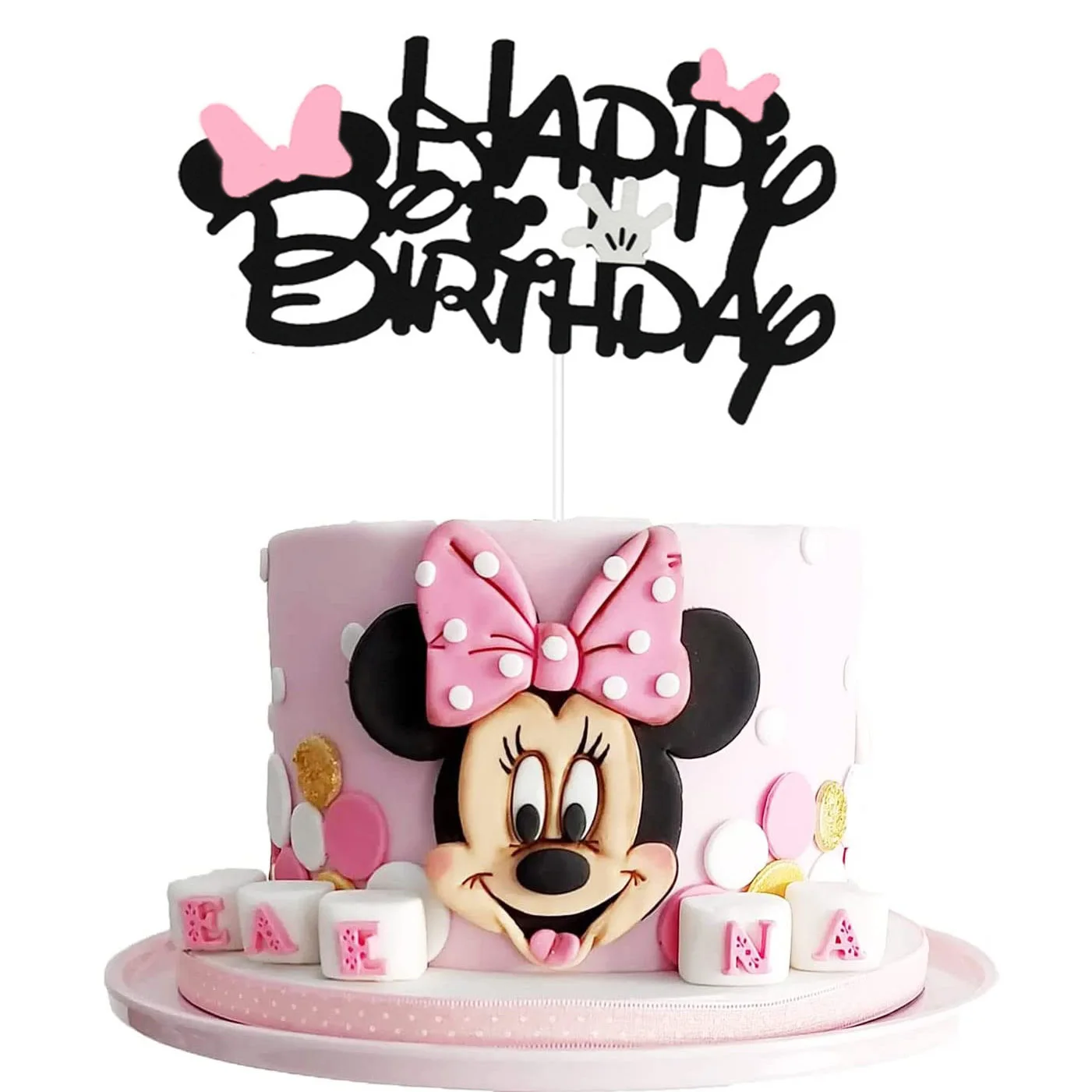 Disney Minnie Mouse Party Cake Topper Decor Girl Favor Cake Topper Birthday Party Decor Baby Girl Birthday Cake Decoration