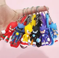 New Sonics Keychains Kawaii Cartoon Keychain Anime Car Keyring Backpack Accessories Coin Purse Charm Kids Toys Birthday Gifts