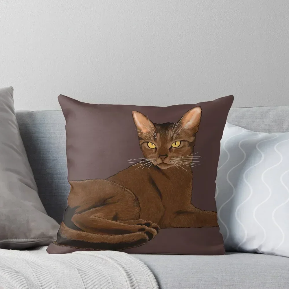 abyssinian cat Throw Pillow Anime Decorative Cushions sleeping pillows Christmas Covers pillow