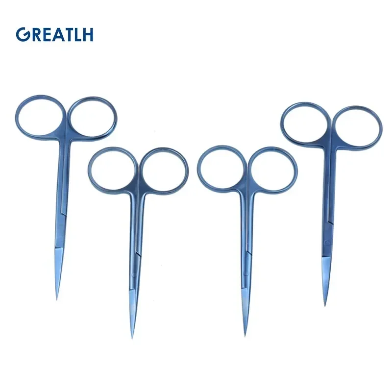 9.5cm/11.5cm Ophthalmic Scissors Suture Scissors Titanium Alloy Straight Curved Surgical Scissors Ophthalmic Instrument