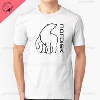 Novelty polar bear print adventure mountain climbing camping retro fashion street wear all-purpose T-shirt for men and women