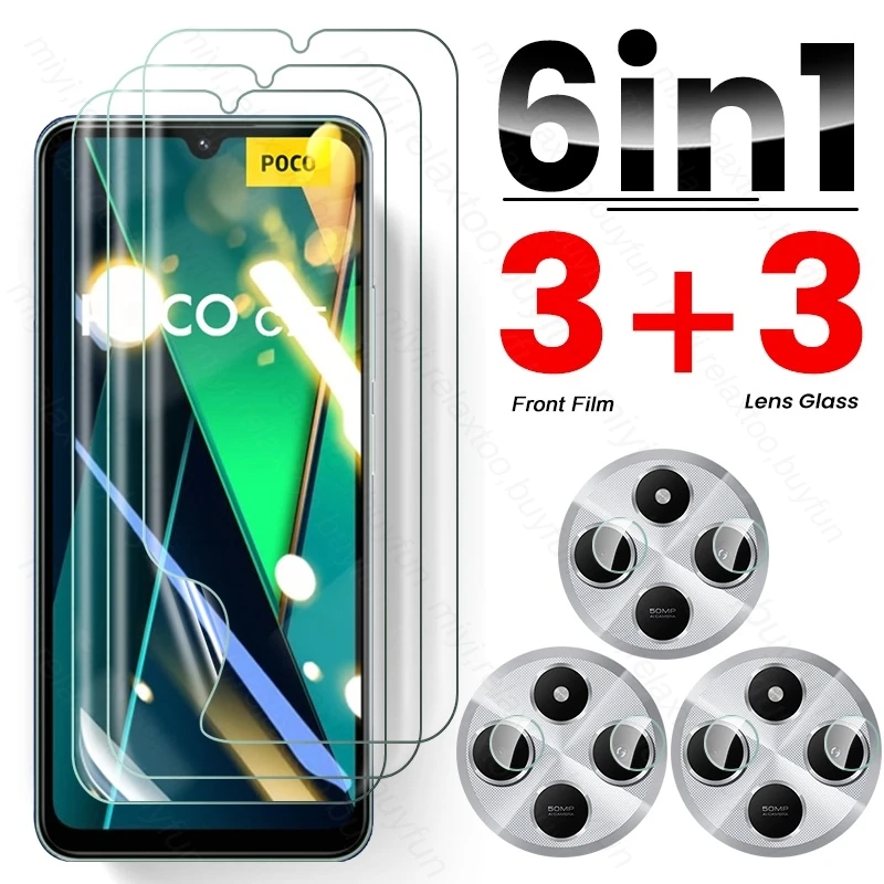 6 In 1 PocoC75 4G Hydrogel Film Screen Protector for Xiaomi Poco C75 4G Camera Glass on Poxo Poko Little C 75 75C 4G NFC 2024